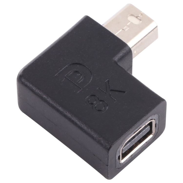Adattatore a gomito Mini DisplayPort da femmina a maschio 8K, Mini DP Female to Male Adattatore a gomito Mini DisplayPort da femmina a maschio 8K, Mini DP Female to Male